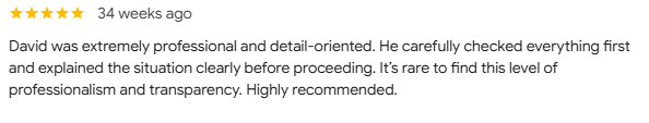 Customer Google review 5 of 12